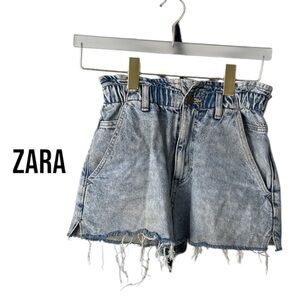 ZARA High Waisted Denim Shorts | Women’s 2 | Ruffle